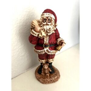 1991 Wood World Inc Virginia Santa Claus America Hand Painted Christmas 6.5 in